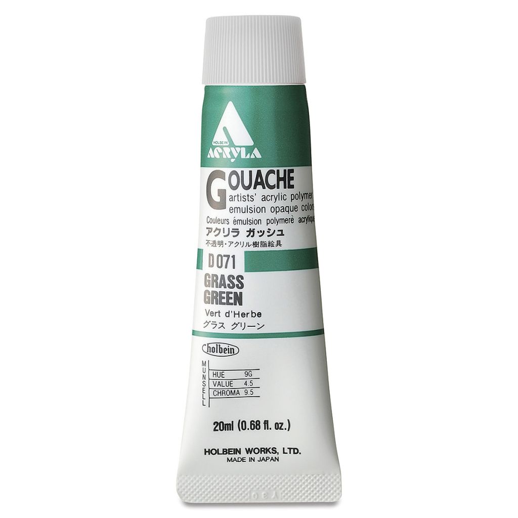 Holbein Artist Acrylic Polymer - Acryla Gouache Tube of 20 ML - Grass Green (71)