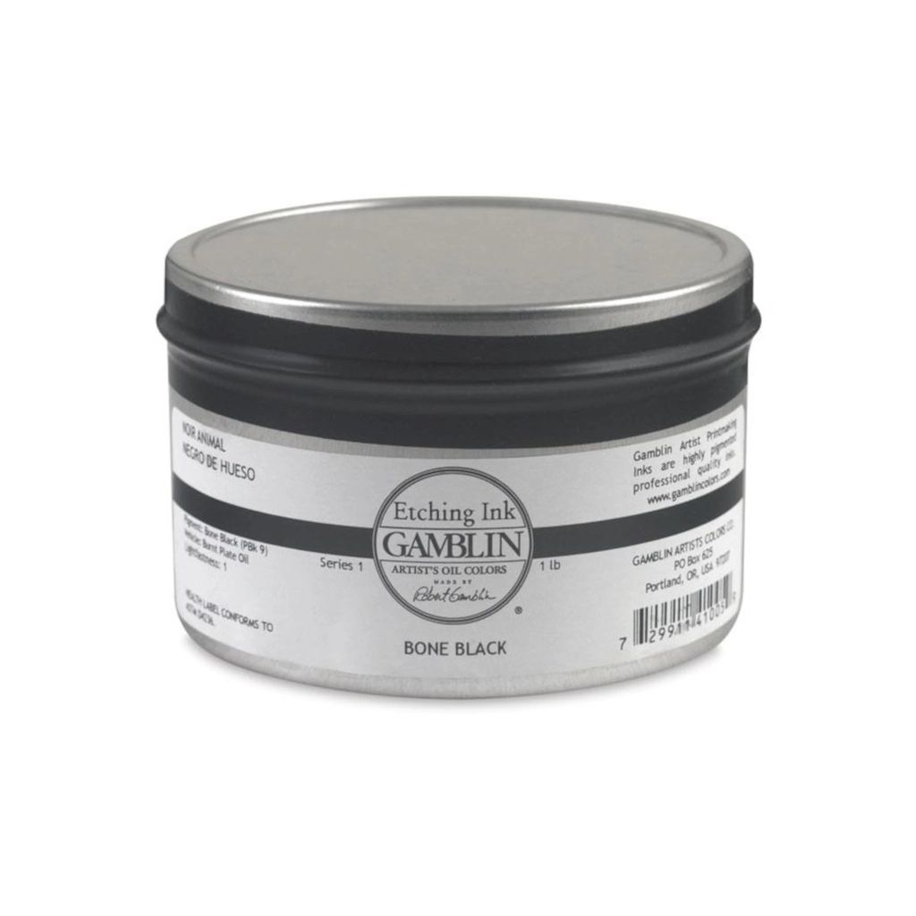 Gamblin Etching / Intaglio Ink - Bone Black Jar of 1 LB / 453 ML