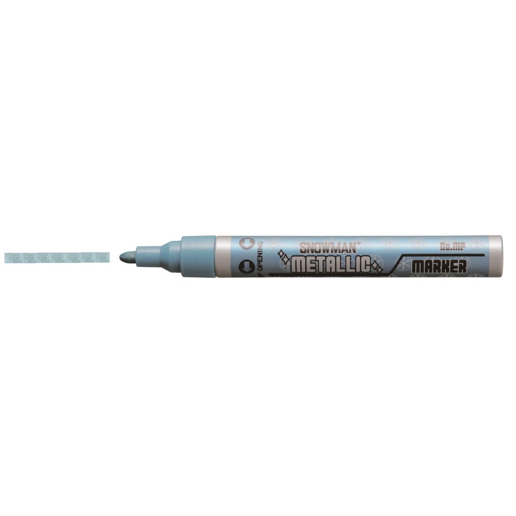 Snowman Oil Based Paint Marker - Metallic Light Blue - Medium Tip