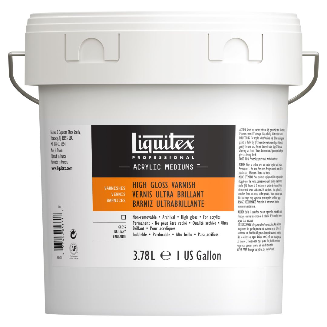 Liquitex Varnish - Professional High Gloss Varnish - Bucket of 3.78 L