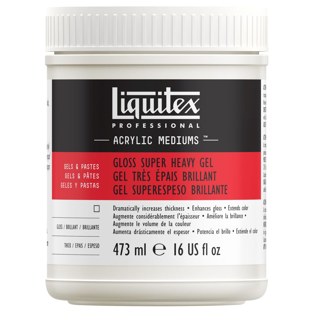 Liquitex Gels & Pastes - Professional Gloss Super Heavy Gel - Jar of 473 ML