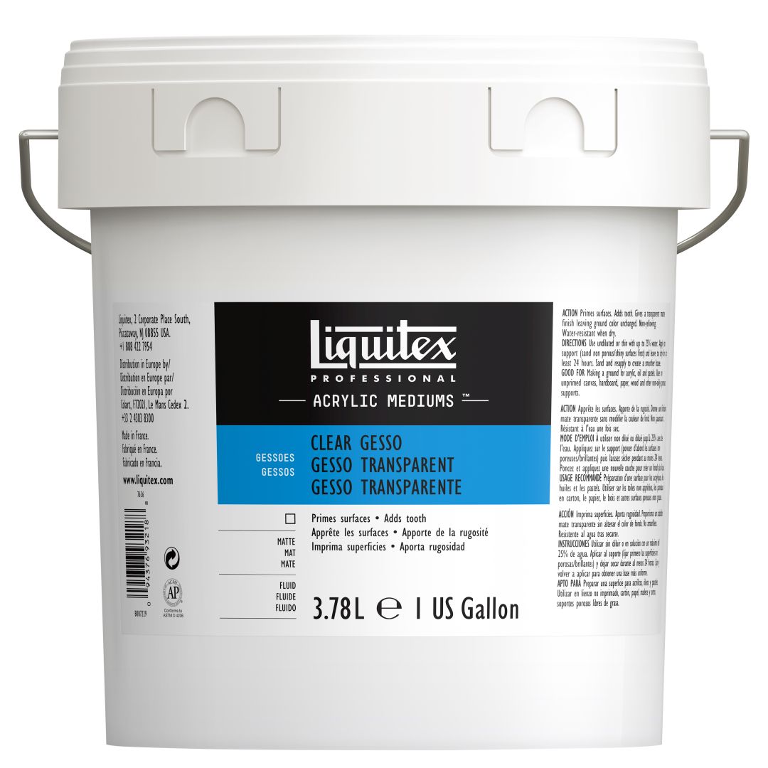 Liquitex Surface Preparation - Professional Acrylic Gesso Transparent - Bottle of 3.78 L