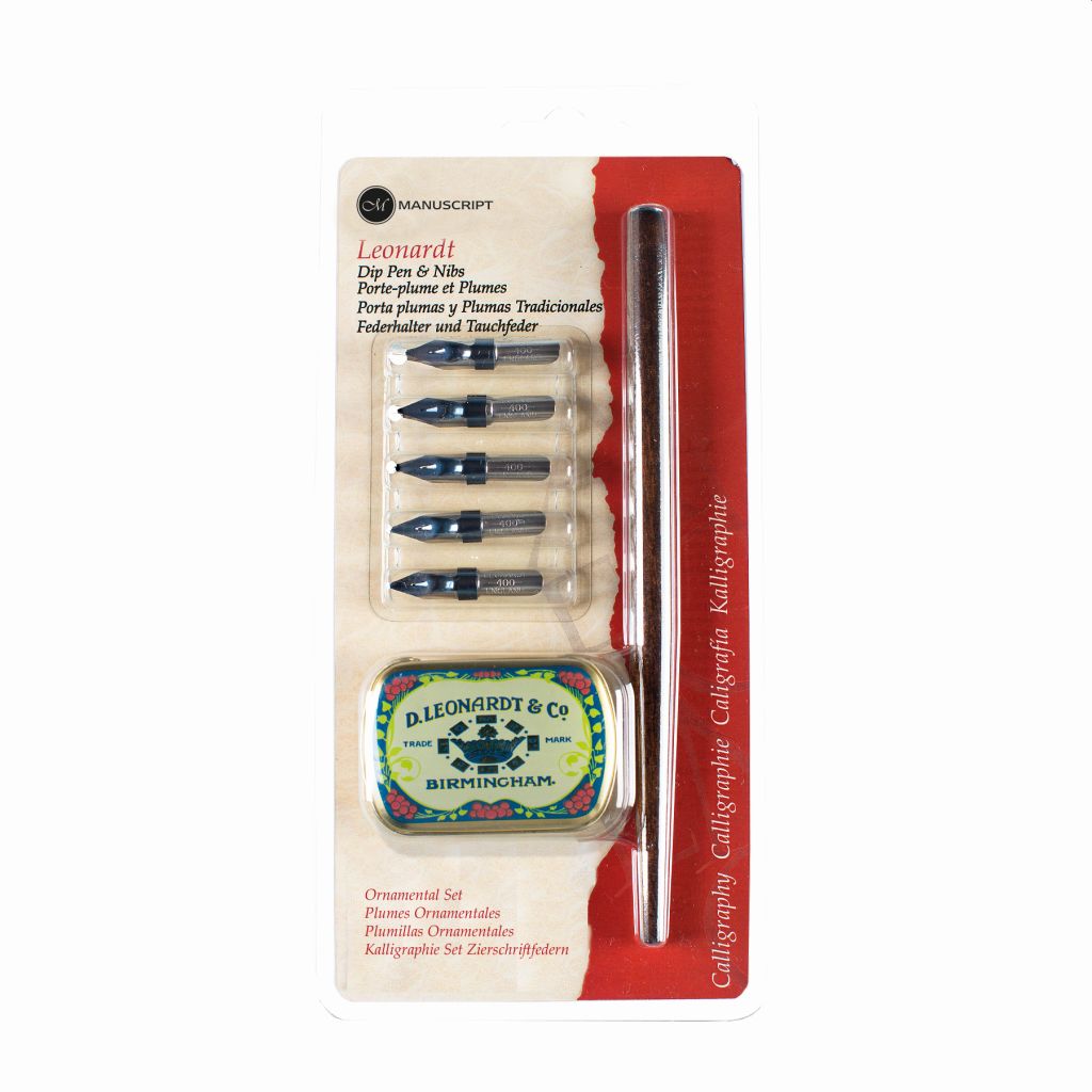 Kit Calligraphie Et Dessin Manuscript Avec 5 Plumes Leonardt - Porte-plume Et Boîte Inclus - Fabriqué En GB