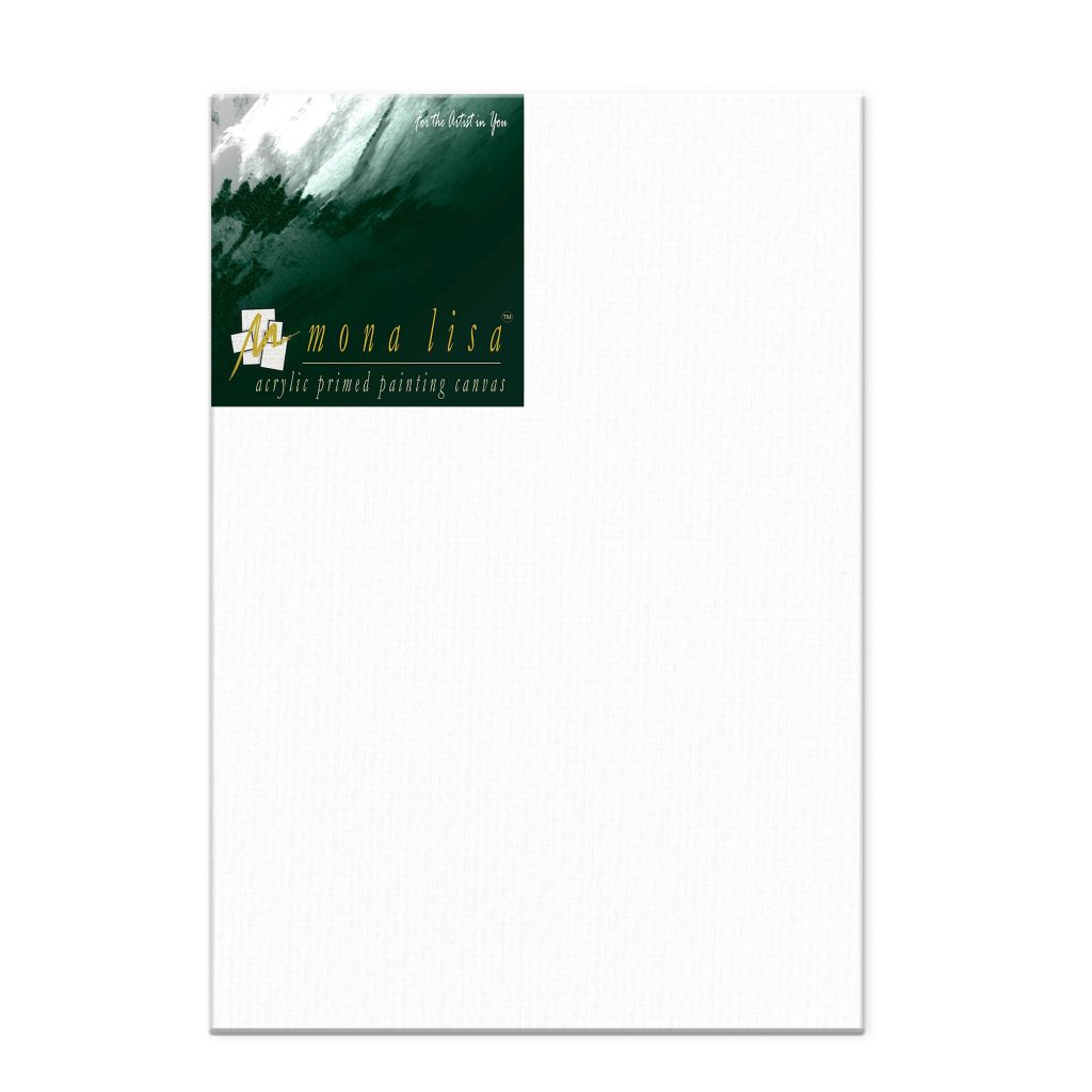 Monalisa Artists' White Primed Stretched Cotton Canvas Deep Edge - Fine Grain - 450 GSM / 10 Oz - 30.4 x 40.6 cm OR 12