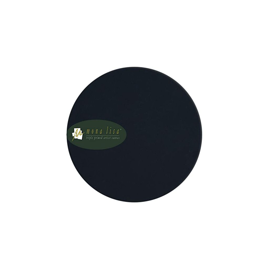 Monalisa Artists' Black Primed Cotton Round Canvas Board / Panel - Fine Grain - 450 GSM / 10 Oz - 24