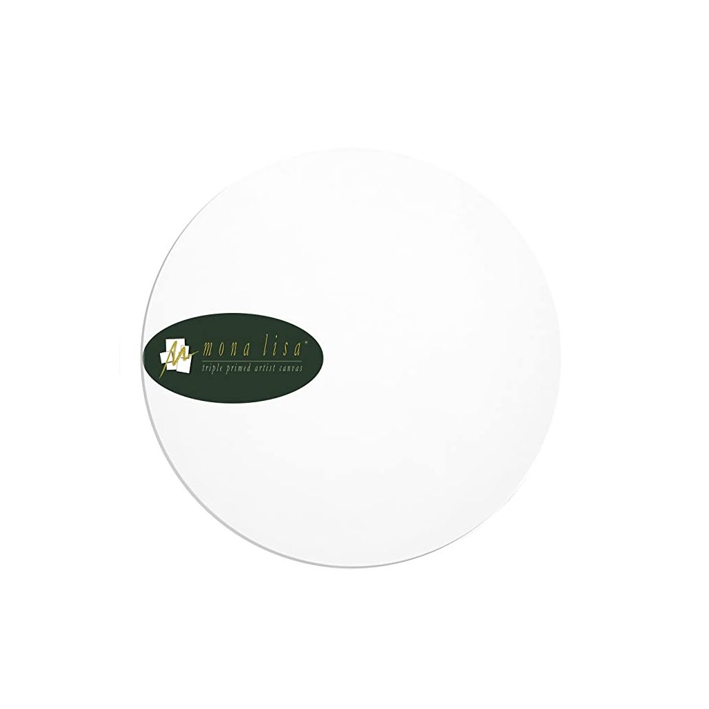 Monalisa Artists' White Primed Cotton Round Canvas Board / Panel - Fine Grain - 450 GSM / 10 Oz - 42