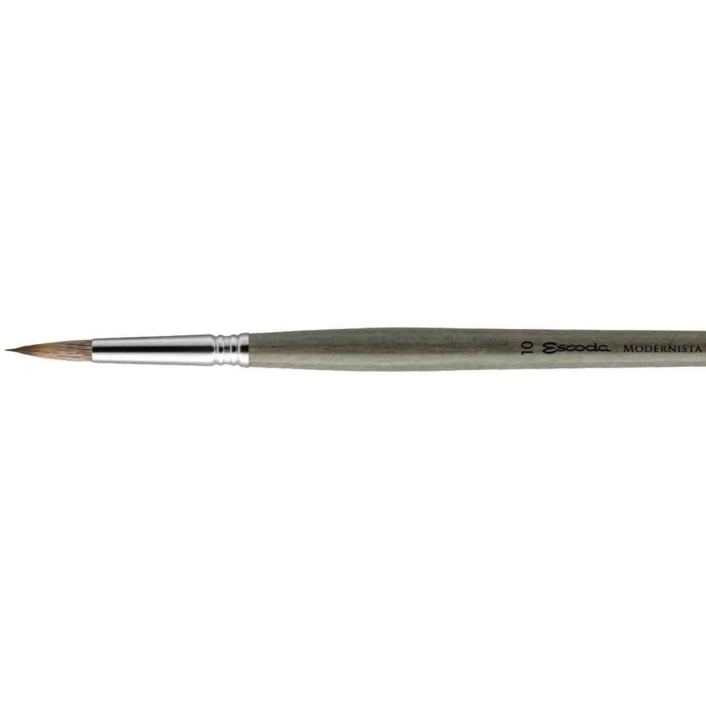 Escoda Modernista Tadami Synthetic Mongoose Brush - Series 4075 - Round Pointed - Long Handle - Size: 4