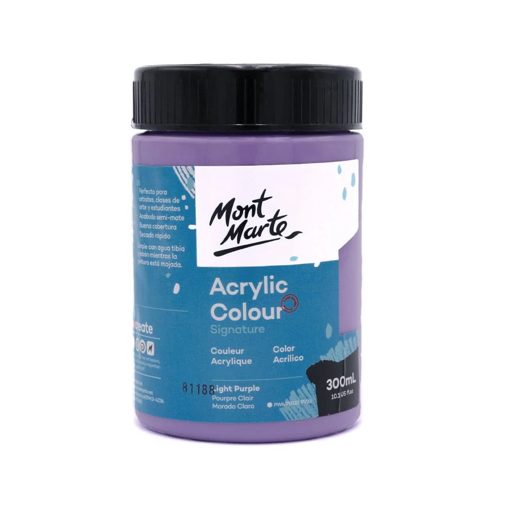 Mont Marte Signature Acrylic Paint - Jar of 300 ml (10.5 Oz) - Light Purple