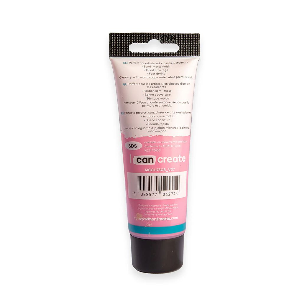 Mont Marte Signature Acrylic Paint - Tube of 75 ml (2.5 Oz) - Pink