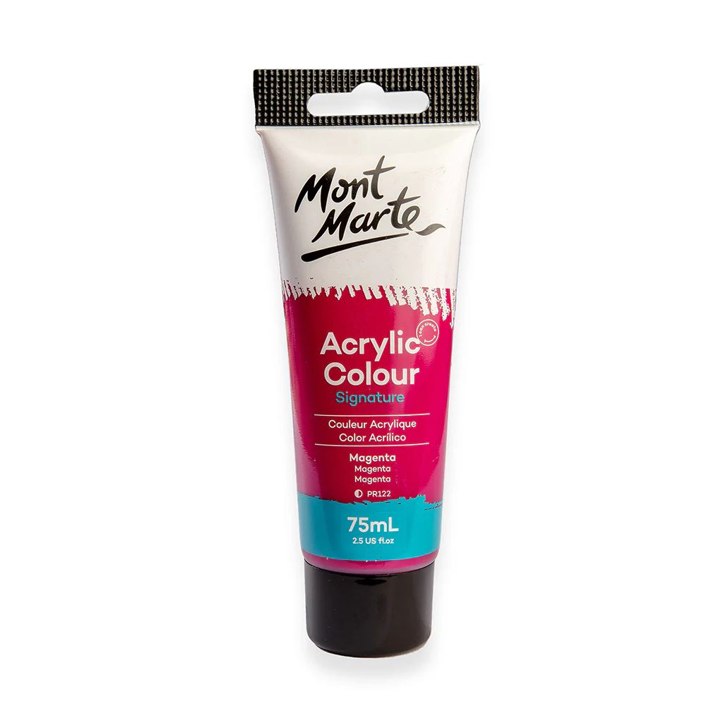 Mont Marte Signature Acrylic Paint - Tube of 75 ml (2.5 Oz) - Magenta