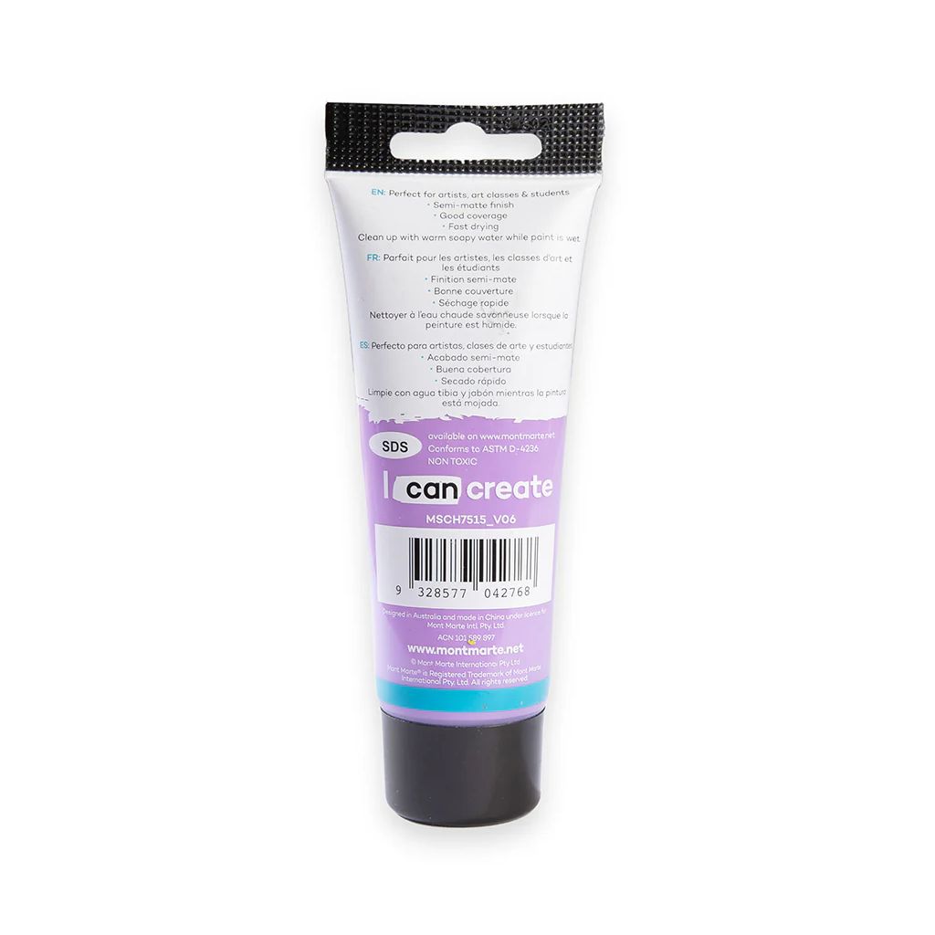 Mont Marte Signature Acrylic Paint - Tube of 75 ml (2.5 Oz) - Light Purple