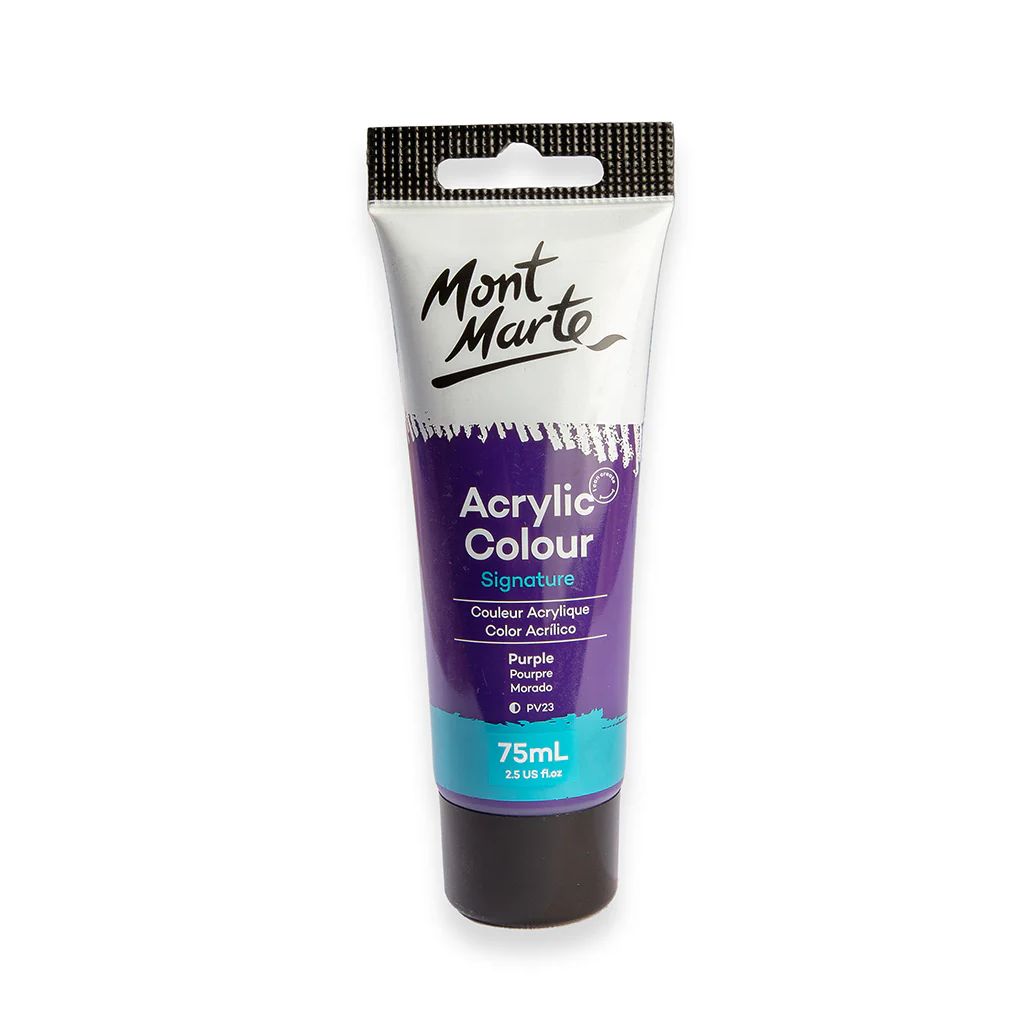 Mont Marte Signature Acrylic Paint - Tube of 75 ml (2.5 Oz) - Purple