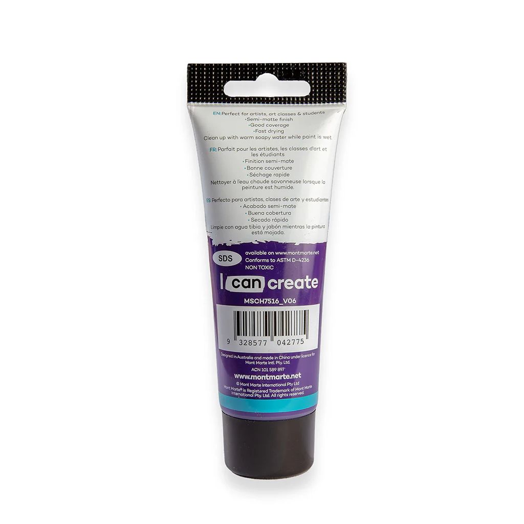 Mont Marte Signature Acrylic Paint - Tube of 75 ml (2.5 Oz) - Purple