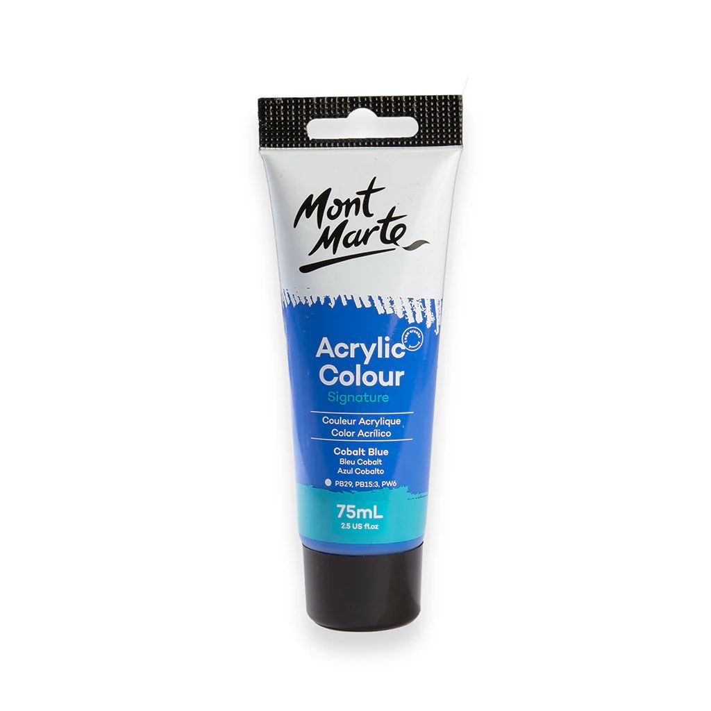 Mont Marte Signature Acrylic Paint - Tube of 75 ml (2.5 Oz) - Cobalt Blue