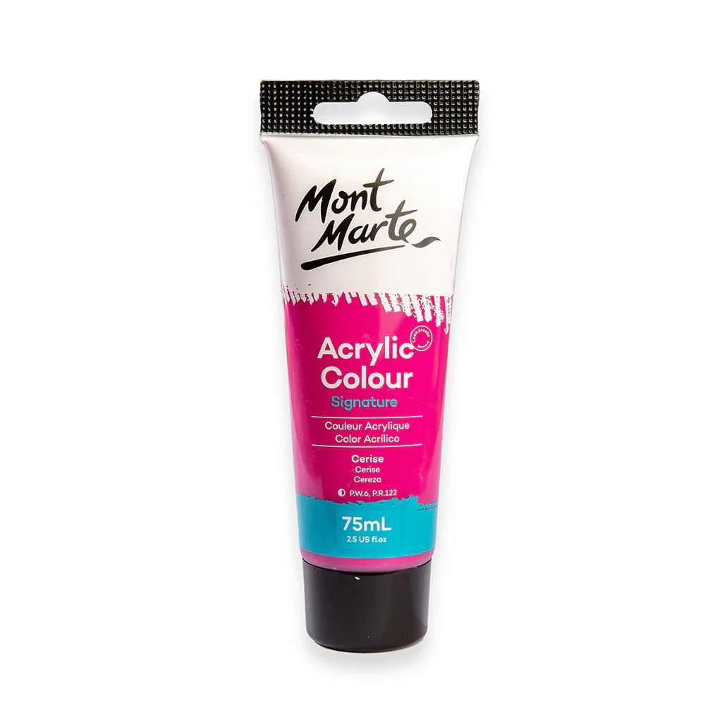 Mont Marte Signature Acrylic Paint - Tube of 75 ml (2.5 Oz) - Cerise