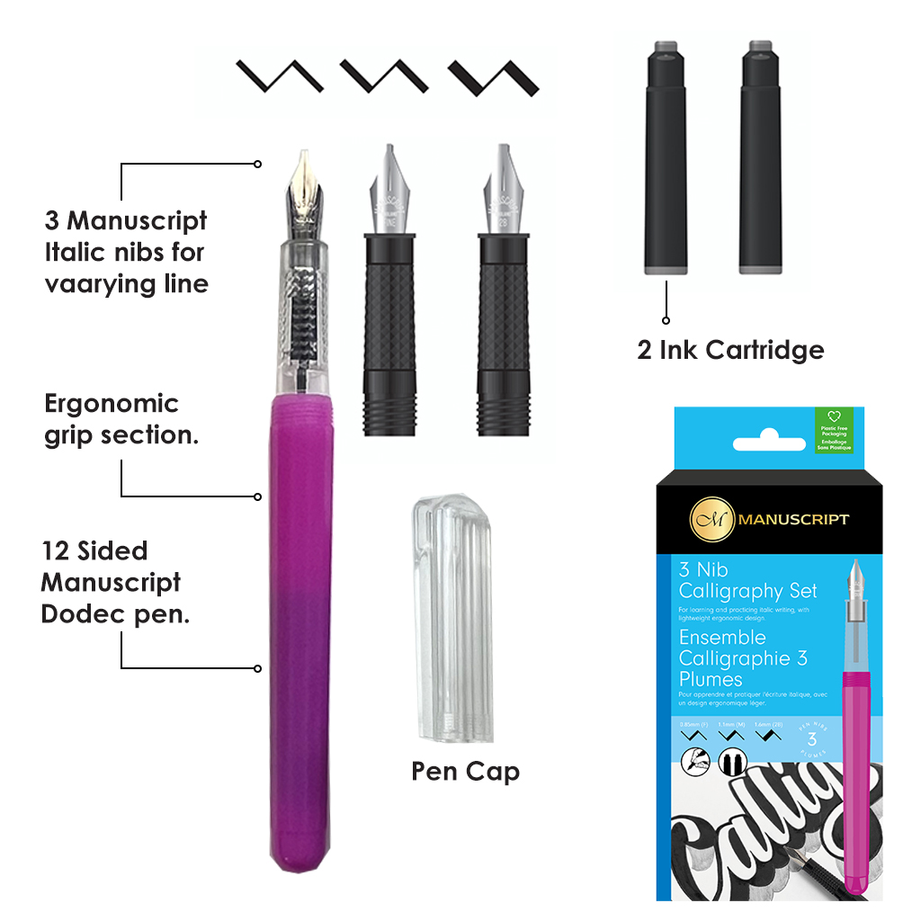 Manuscript - Creative Calligraphy Nib Set - Dodec Pen + 3 Nibs | Art Lounge