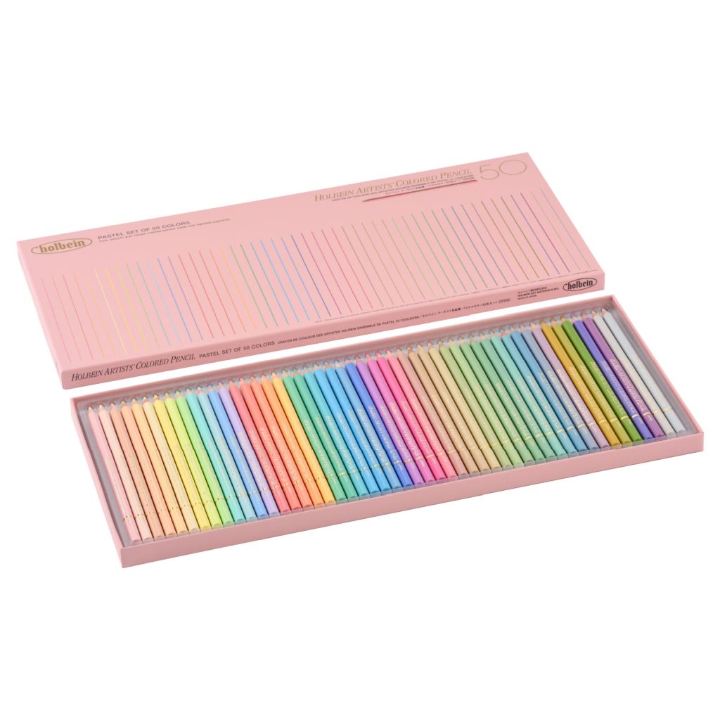 Holbein Artists' Coloured Pencil - Pastel Tone Set of 50 | Art Lounge