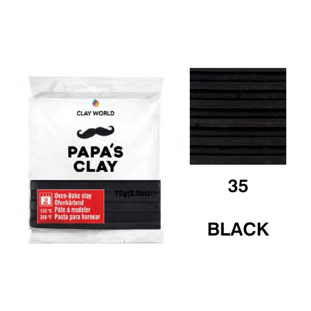 Papa's Clay - Polymer Clay 75 Grams - Black (35)