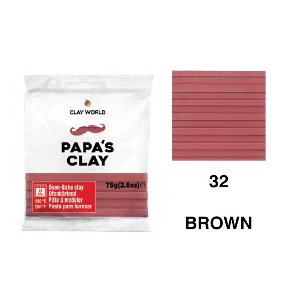 Papa's Clay - Polymer Clay 75 Grams - Brown (32)