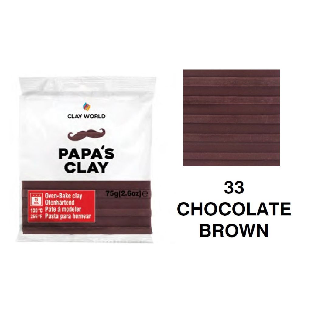 Papa's Clay - Polymer Clay 75 Grams - Chocolate Brown (33)