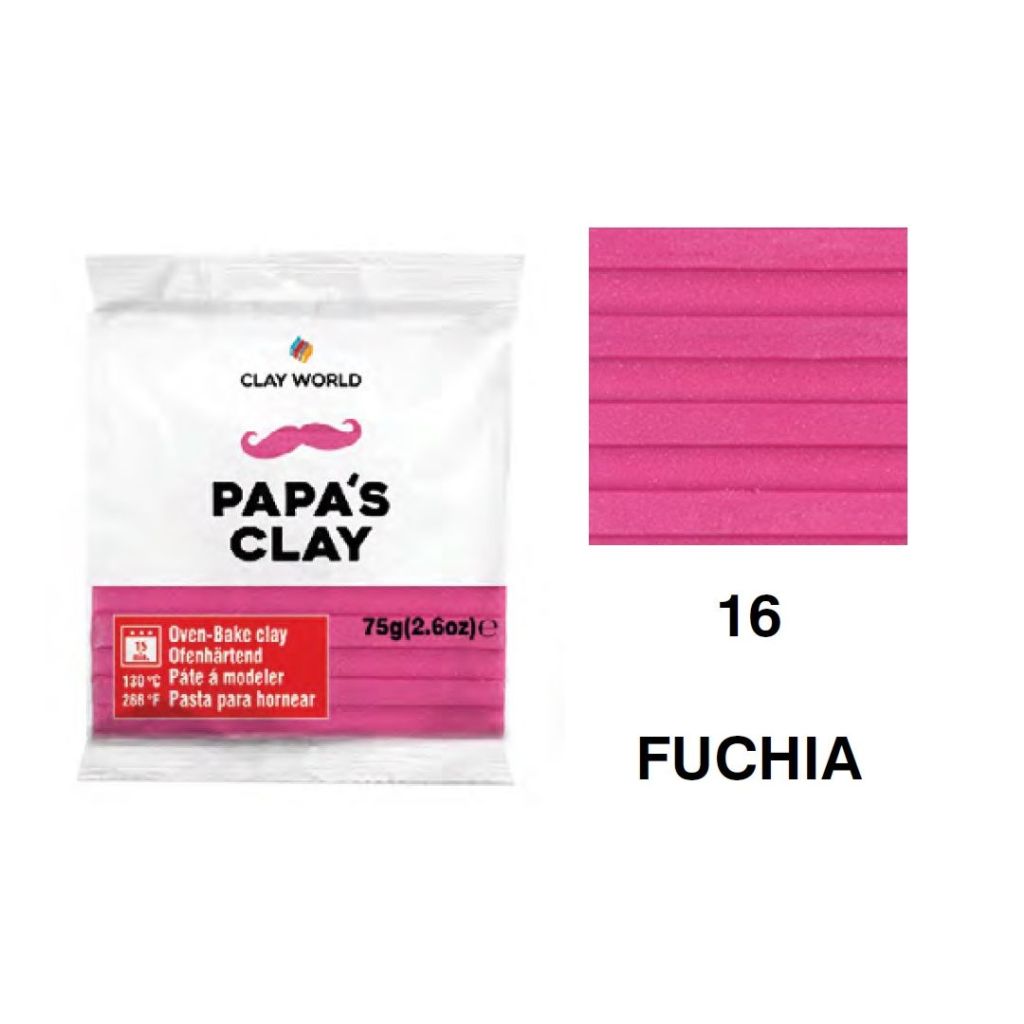 Papa's Clay - Polymer Clay 75 Grams - Fuchsia (16)