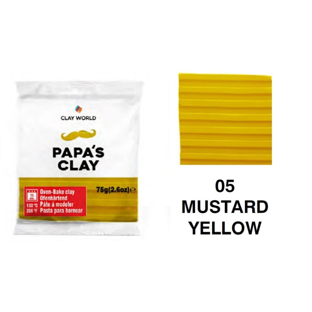 Papa's Clay - Polymer Clay 75 Grams - Mustard Yellow (05)