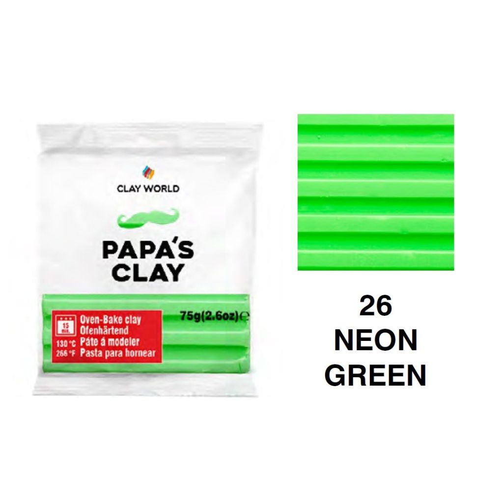 Papa's Clay - Polymer Clay 75 Grams - Neon Green (26)