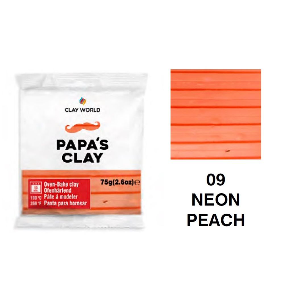 Papa's Clay - Polymer Clay 75 Grams - Neon Peach (09)