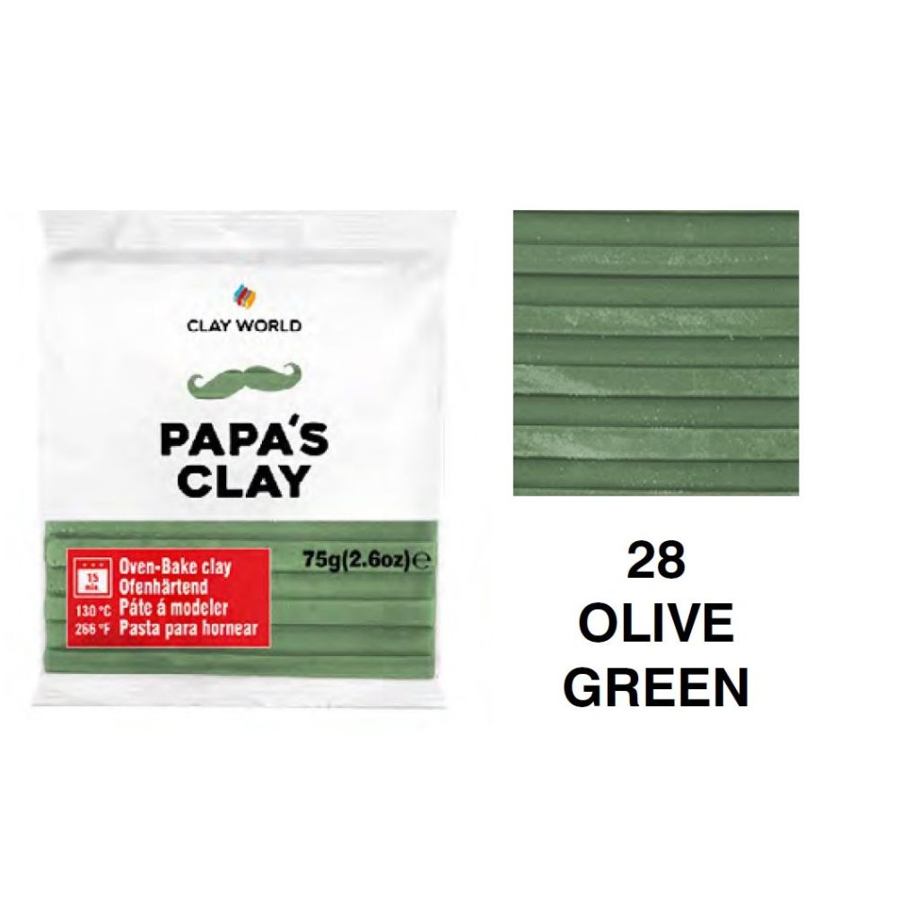 Papa's Clay - Polymer Clay 75 Grams - Olive Green (28)