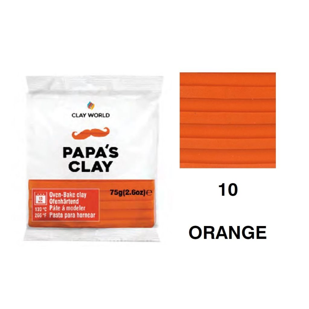 Papa's Clay - Polymer Clay 75 Grams - Orange (10)