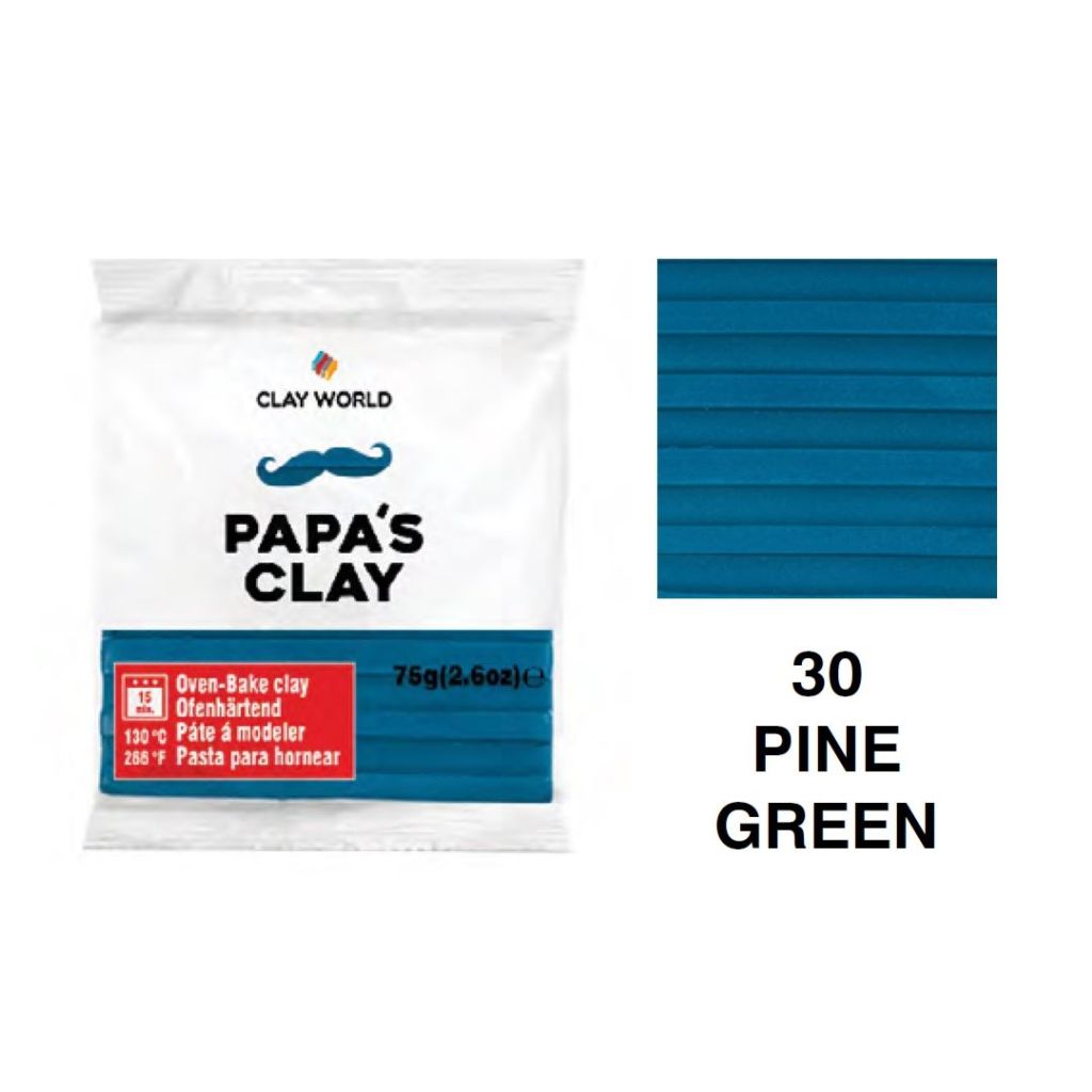 Papa's Clay - Polymer Clay 75 Grams - Pine Green (30)