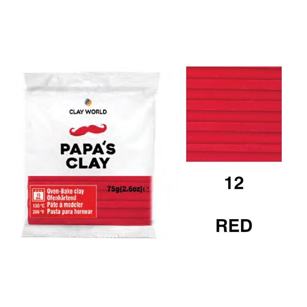 Papa's Clay - Polymer Clay 75 Grams - Red (12)