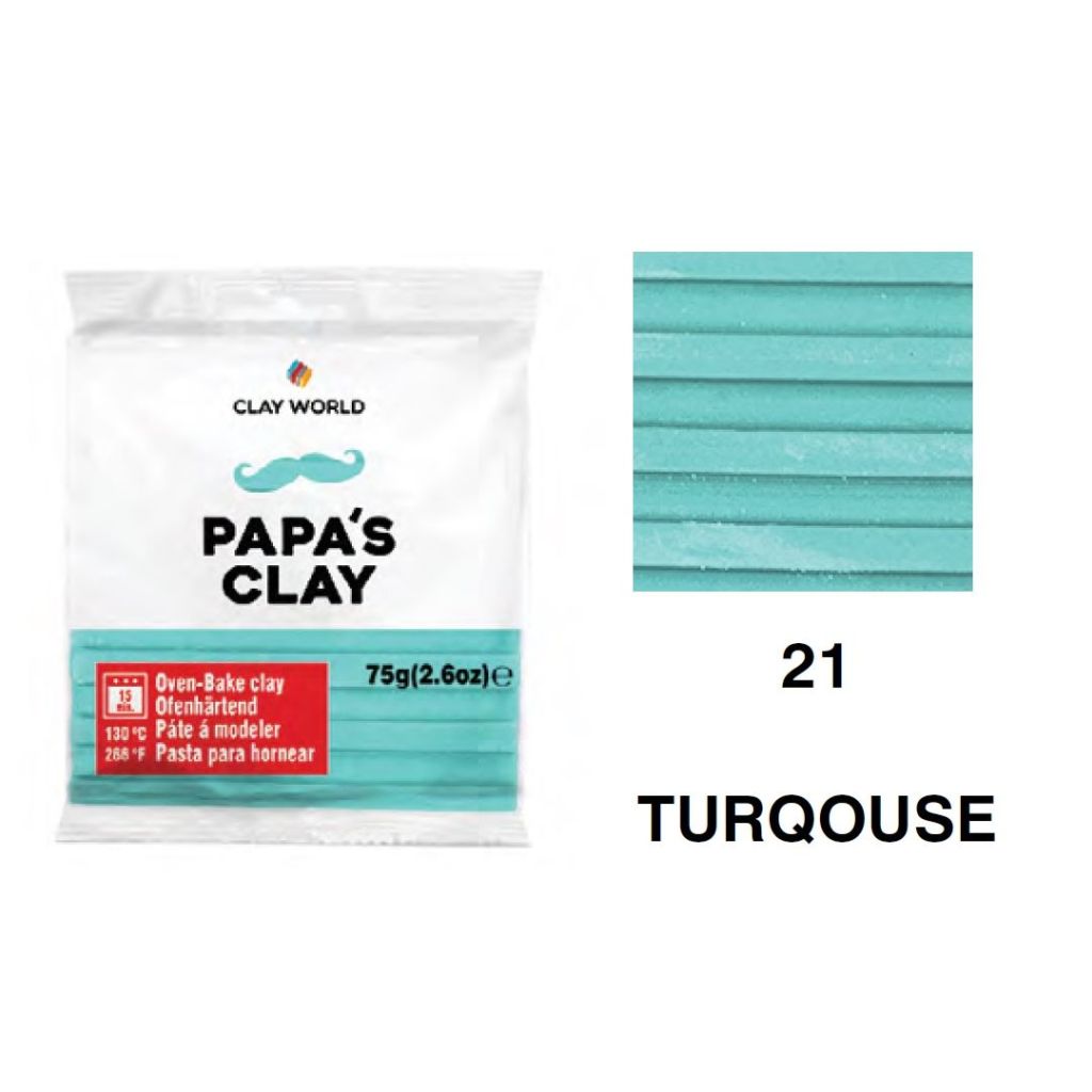 Papa's Clay - Polymer Clay 75 Grams - Turquoise (21)