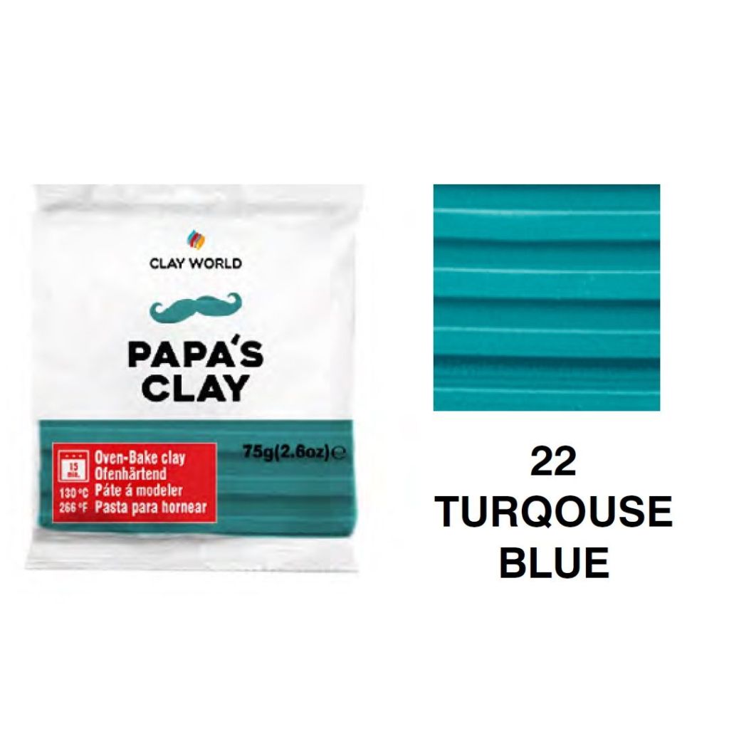 Papa's Clay - Polymer Clay 75 Grams - Turquoise Blue (22)