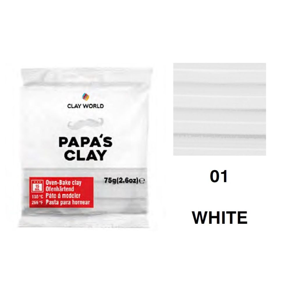 Papa's Clay - Polymer Clay 75 Grams - White (01)