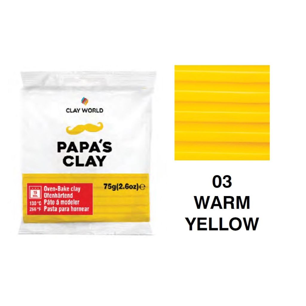 Papa's Clay - Polymer Clay 75 Grams - Warm Yellow (03)