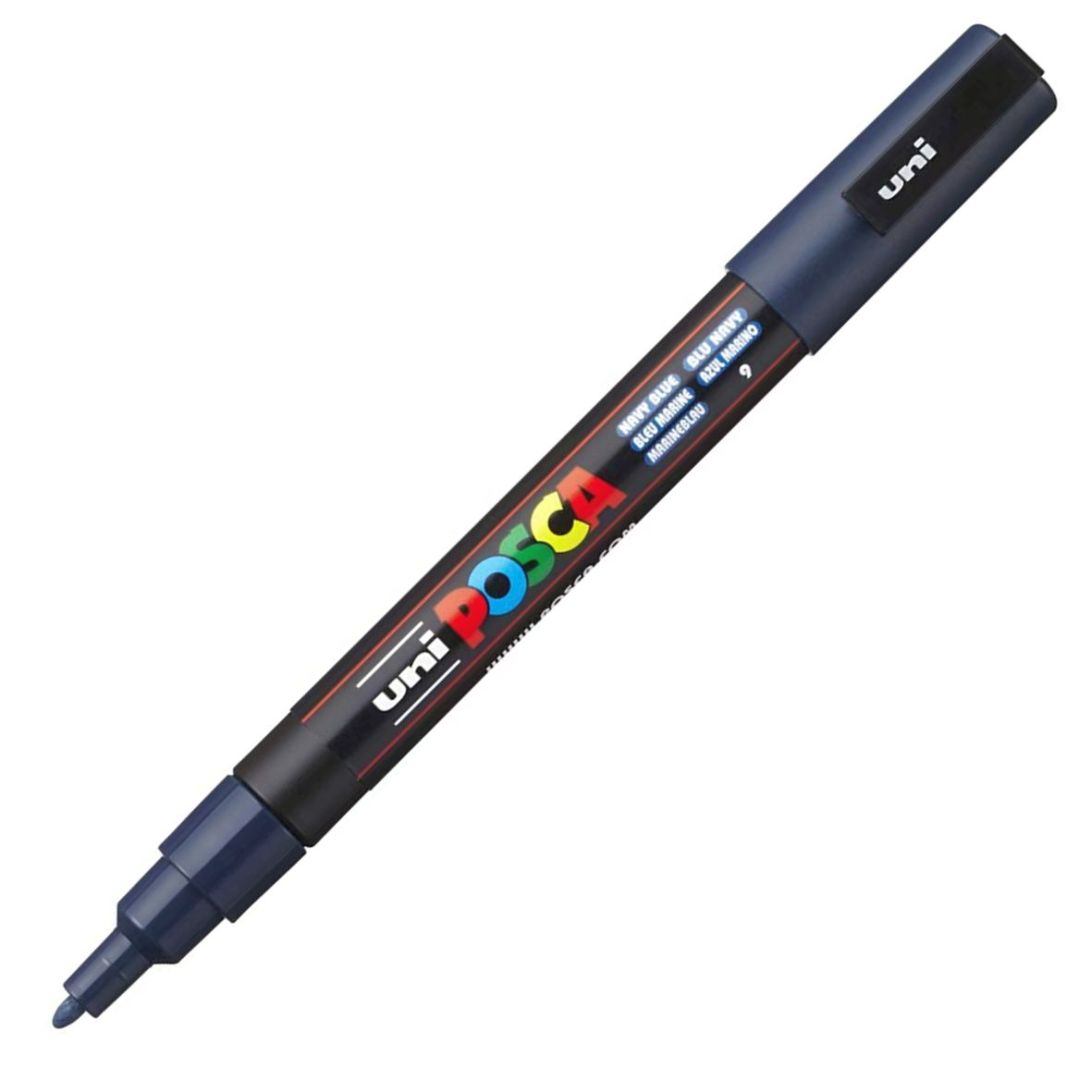 Uni-Posca - Water-Based - Fine Bullet Tip - PC 3M - Navy Blue Marker