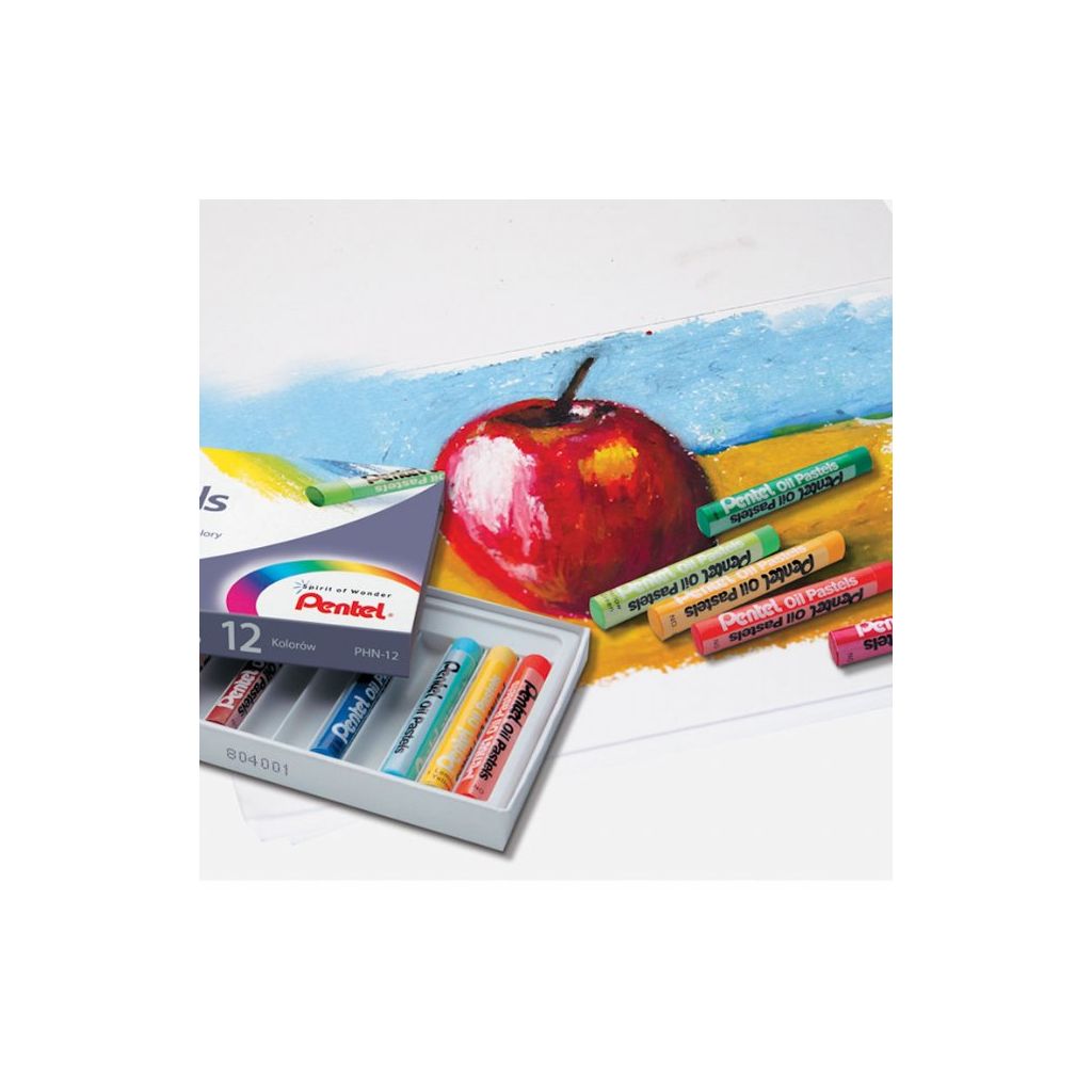 Pentel Arts Oil Pastel Set - 12 Assorted Colours