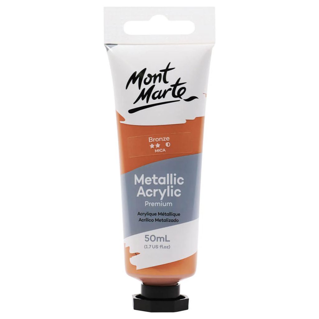 Mont Marte Premium Acrylic Paint - Tube of 50 ml (1.7 Oz) - Bronze