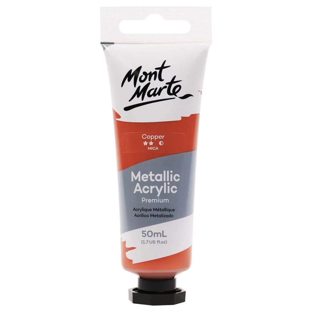 Mont Marte Premium Acrylic Paint - Tube of 50 ml (1.7 Oz) - Copper