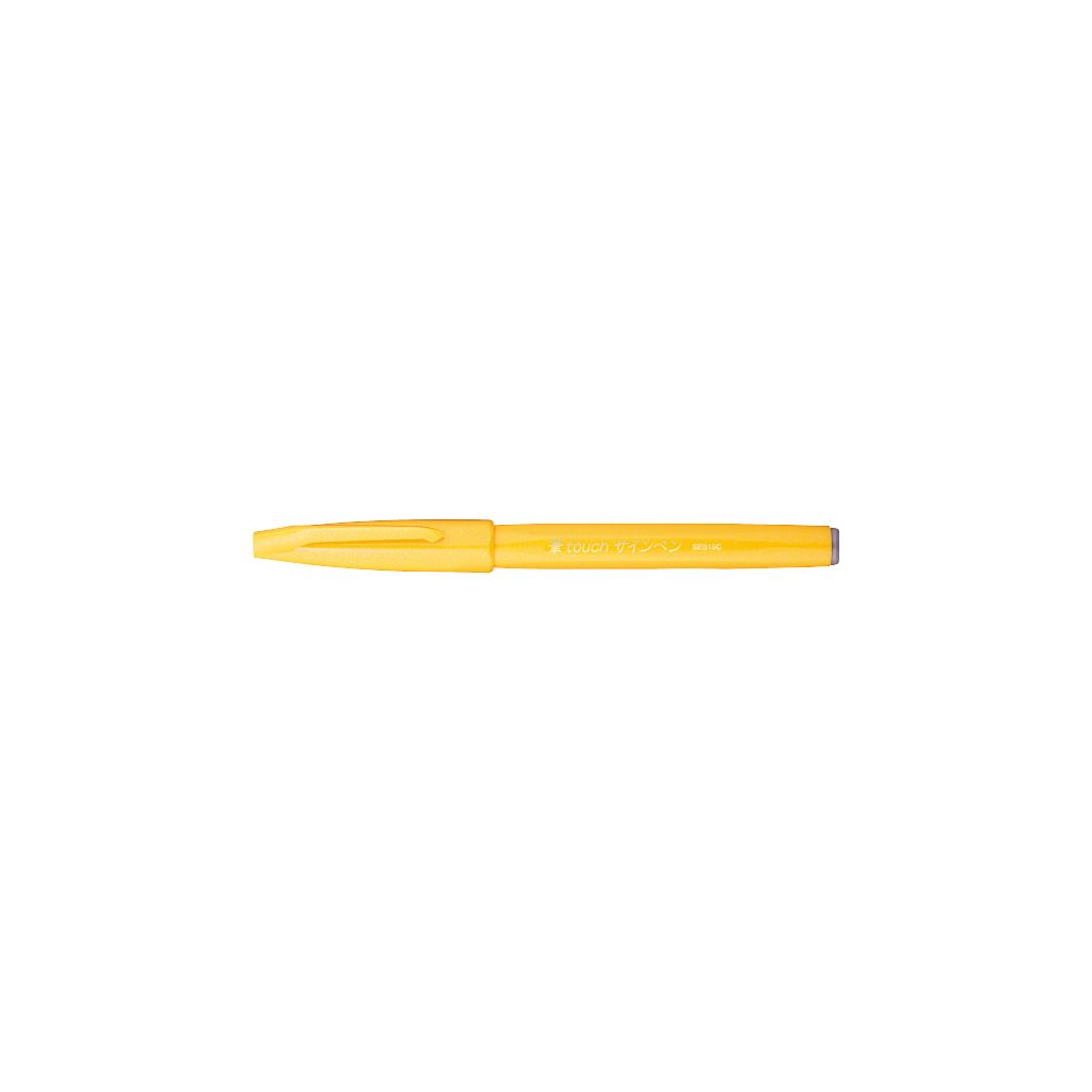 Pentel Sign Pen Touch - Fude Brush Tip - Yellow