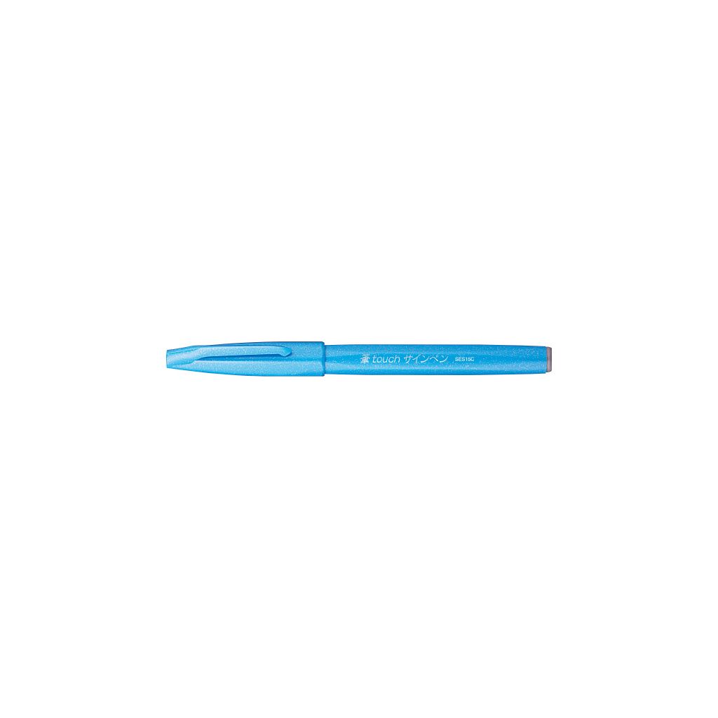 Pentel Sign Pen Touch - Fude Brush Tip - Sky Blue