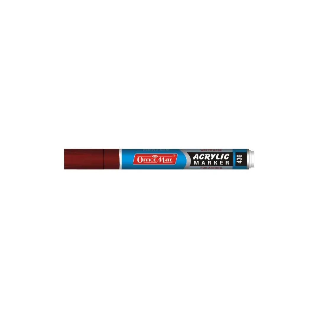 Soni Officemate Water Base Acrylic Marker - Fine Tip (3.05 MM) - Brown