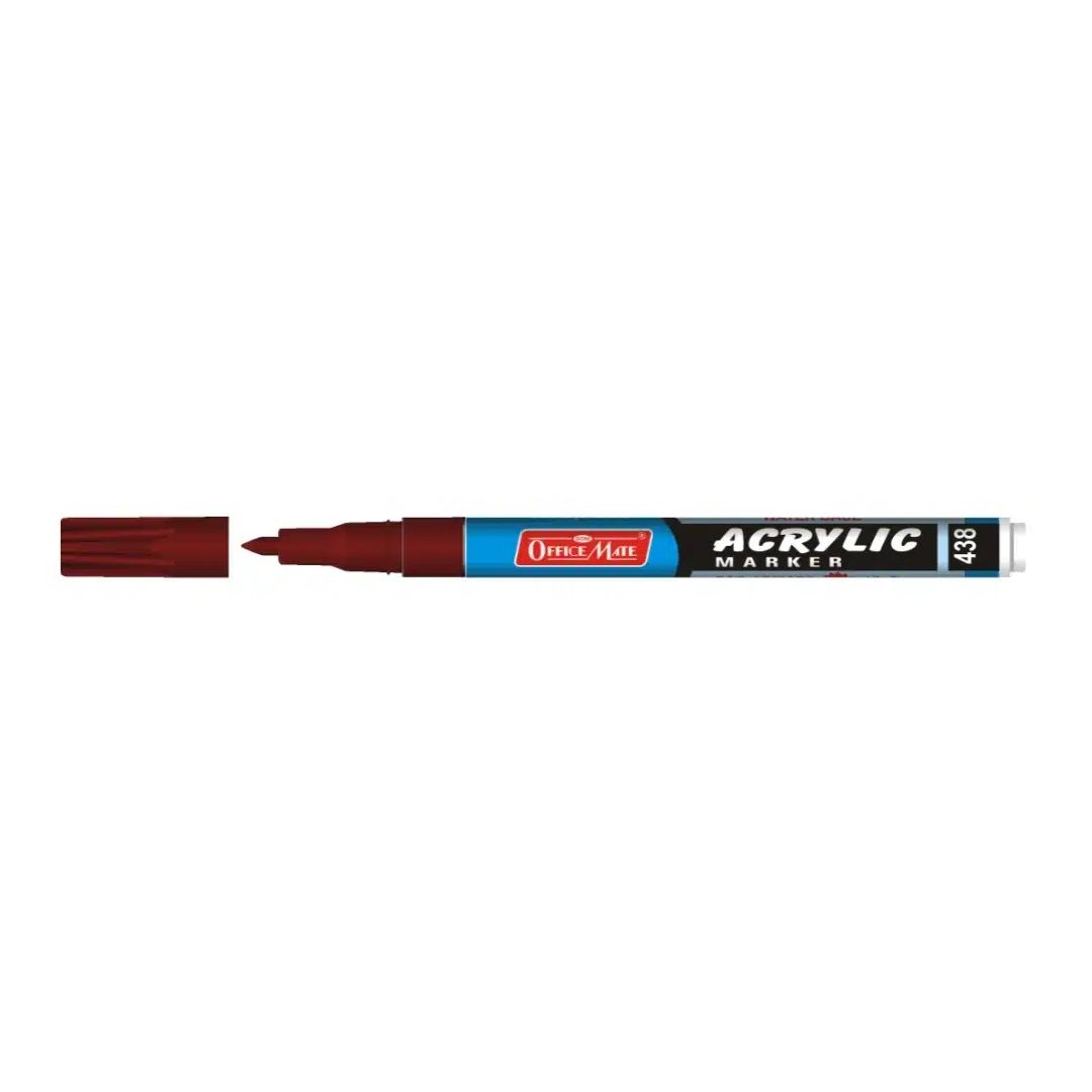 Soni Officemate Water Base Acrylic Marker - Fine Tip (3.05 MM) - Brown