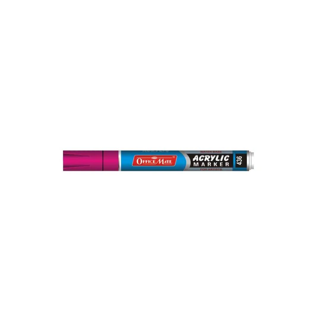 Soni Officemate Water Base Acrylic Marker - Fine Tip (3.05 MM) - Pink