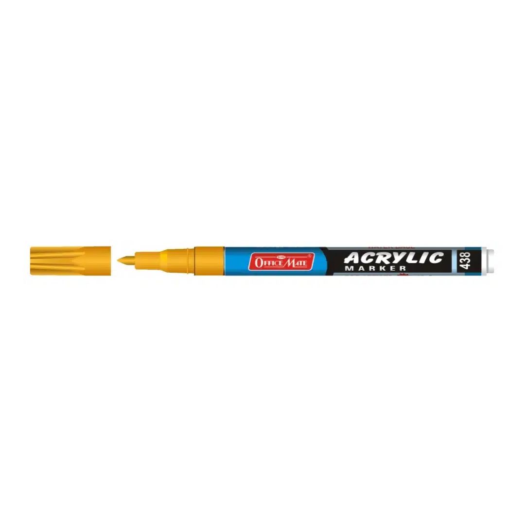 Soni Officemate Water Base Acrylic Marker - Fine Tip (3.05 MM) - Yellow