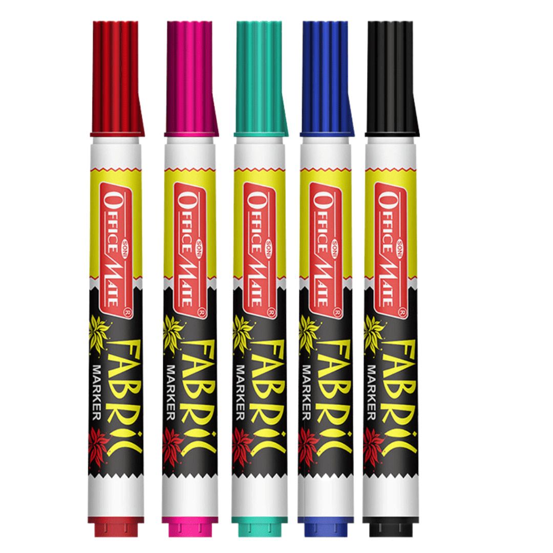 Soni Officemate Regular Fabric Markers - PP Box Pack of 5