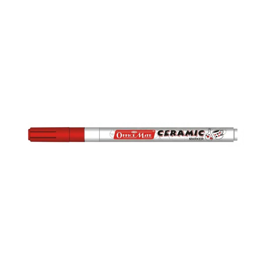 Soni Officemate Slim Ceramic Marker - Fine Tip (3.05 MM) - Red