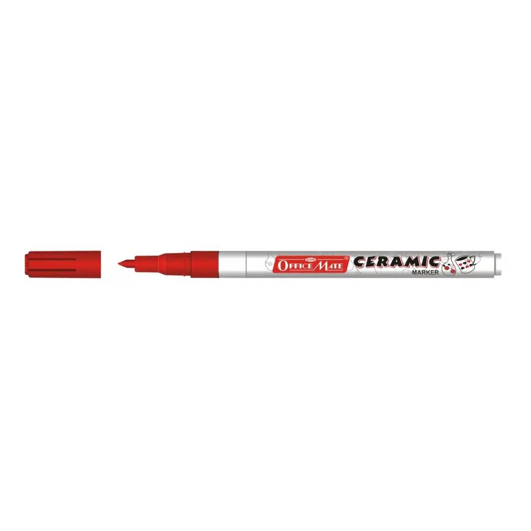 Soni Officemate Slim Ceramic Marker - Fine Tip (3.05 MM) - Red