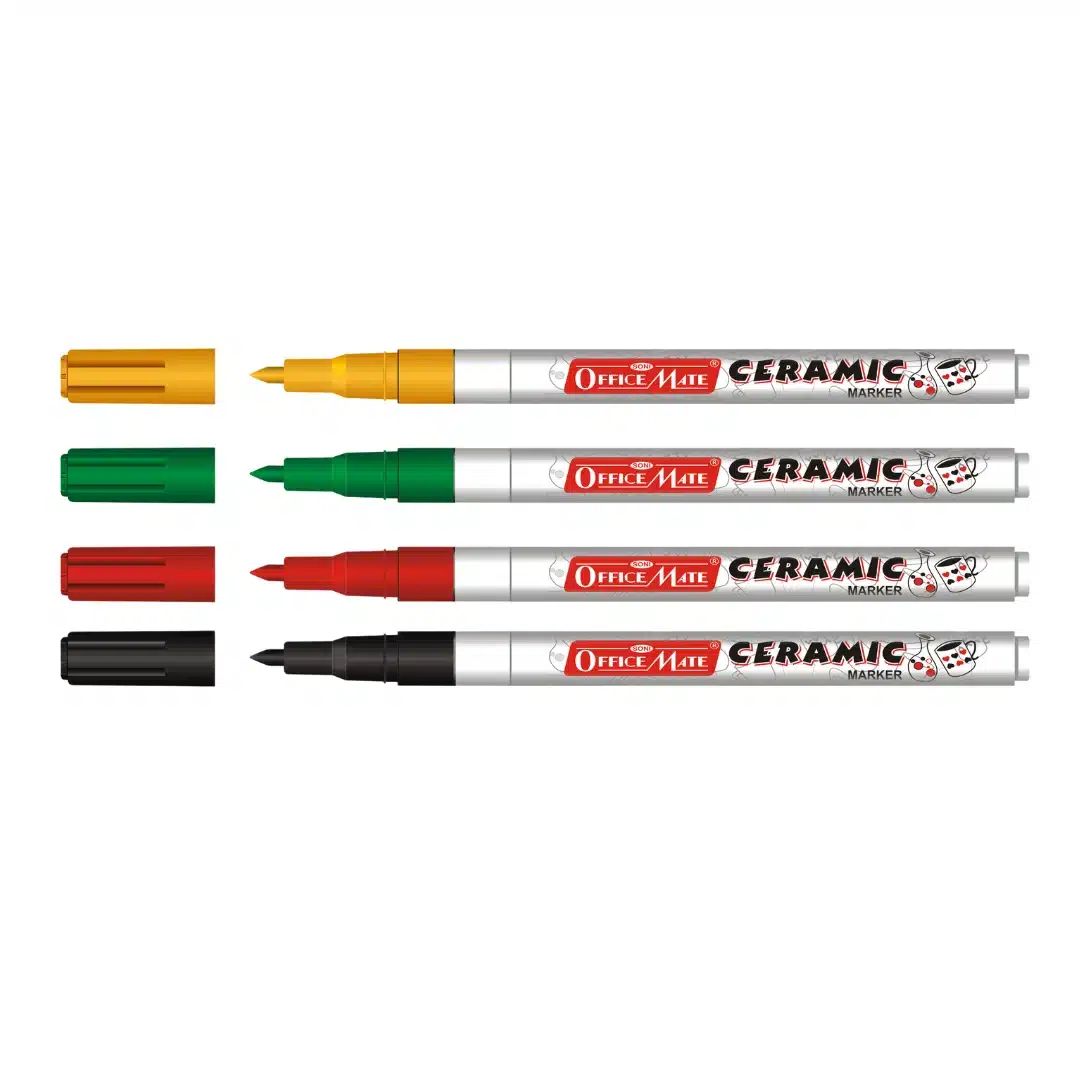 Soni Officemate Slim Fine Tip Ceramic Marker - Pack of 4